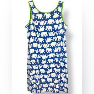 Lilly Pulitzer Blue Tusk in the Sun Elephant Print Cathy Dress preppy coastal